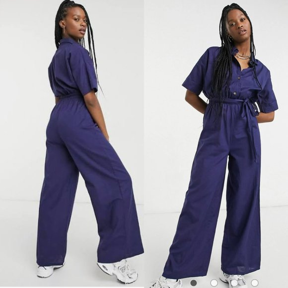 ASOS Pants - ESMEE/ASOS EXCLUSIVE BUTTON DOWN JUMPSUIT IN NAVY SIZE M